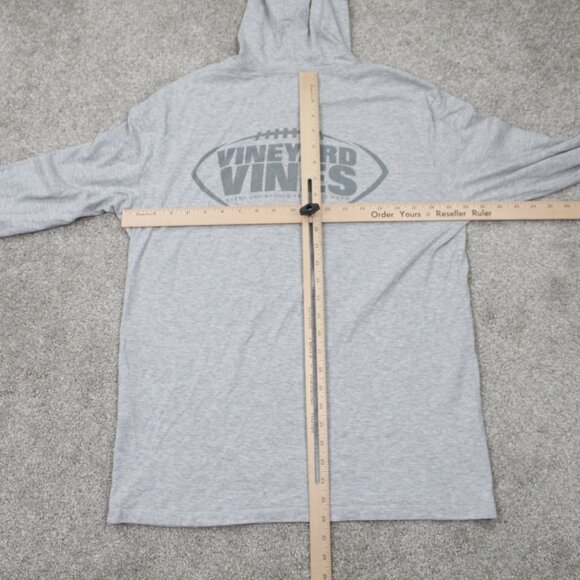 Vineyard Vines Hoodie Mens Small Gray Football L/S Pullover Hooded Sweatshirt - Picture 9 of 14